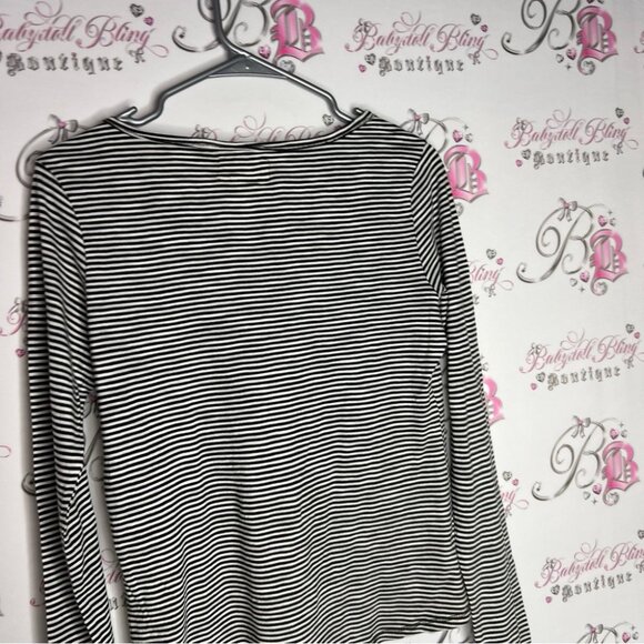 Ralph Lauren shirt long sleeve striped black and white with metal emblem logo - Picture 4 of 11